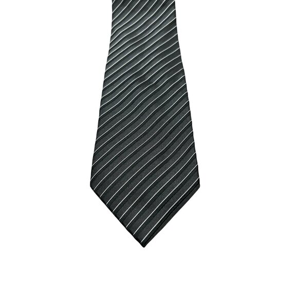 Zara Man Striped Necktie Black White One Size Adjustable Fit Career Office Wear - Picture 2 of 7